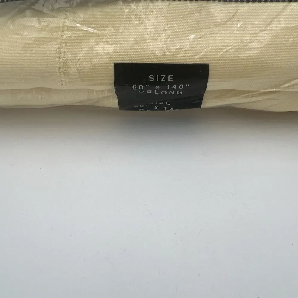 NOS Bardwil Linens Satin Splendor Soil Release Tablecloth 60x140” Oblong Butter